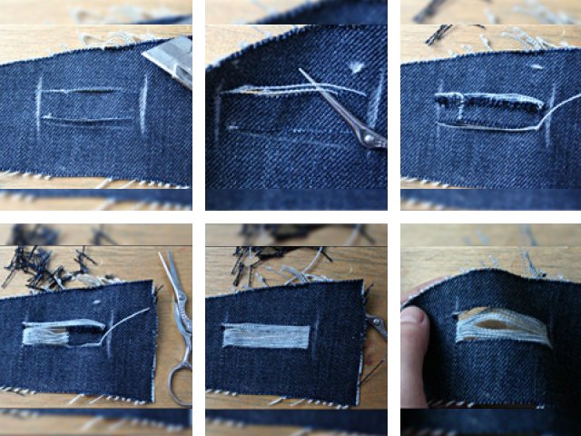 How to make holes and scrapes on jeans?