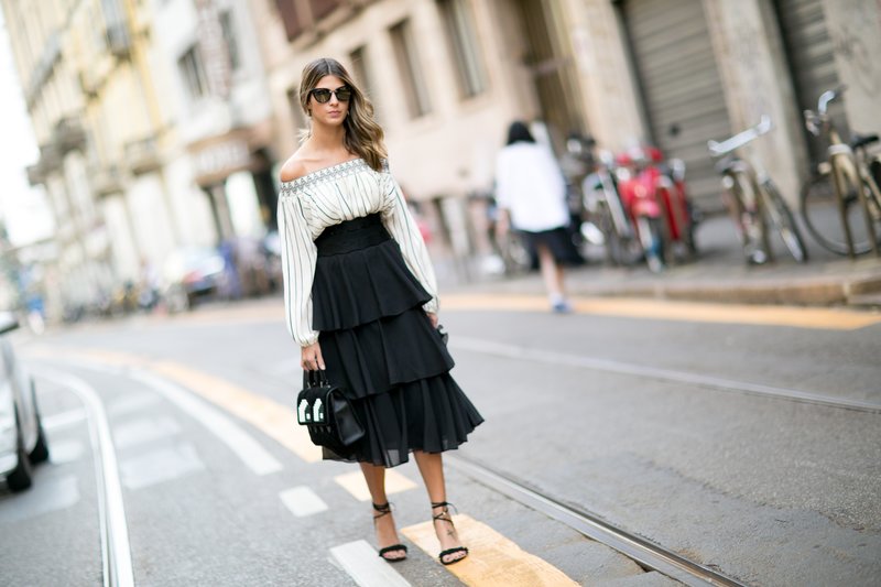 Black skirt with frill