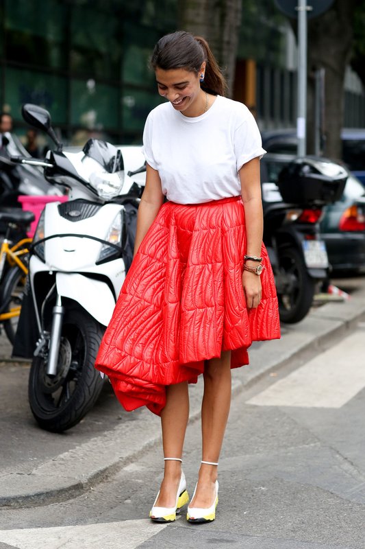 Unusual skirt with asymmetry