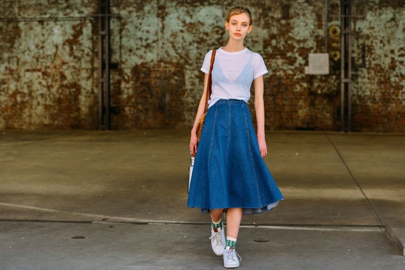 Elongated Denim Skirt