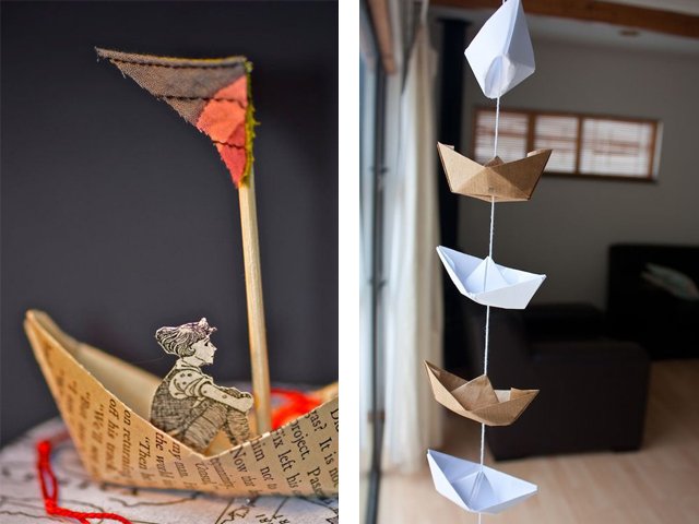 Do-it-yourself boat, sailboat and paper boat