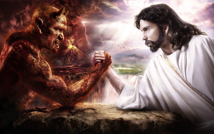 The confrontation of God and the devil