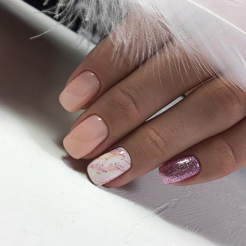 Milky pink manicure