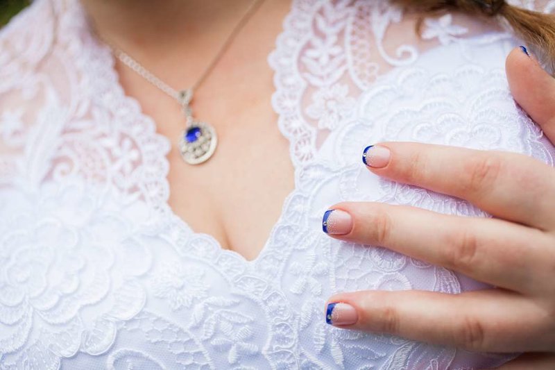 Bright blue french jacket with glitter