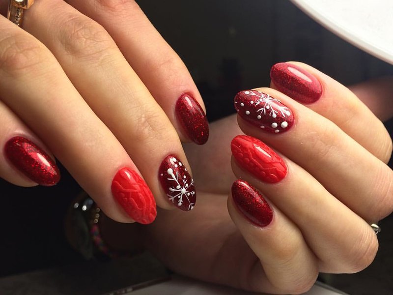 Snowflakes on Red Varnish