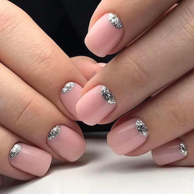 Silver moon manicure