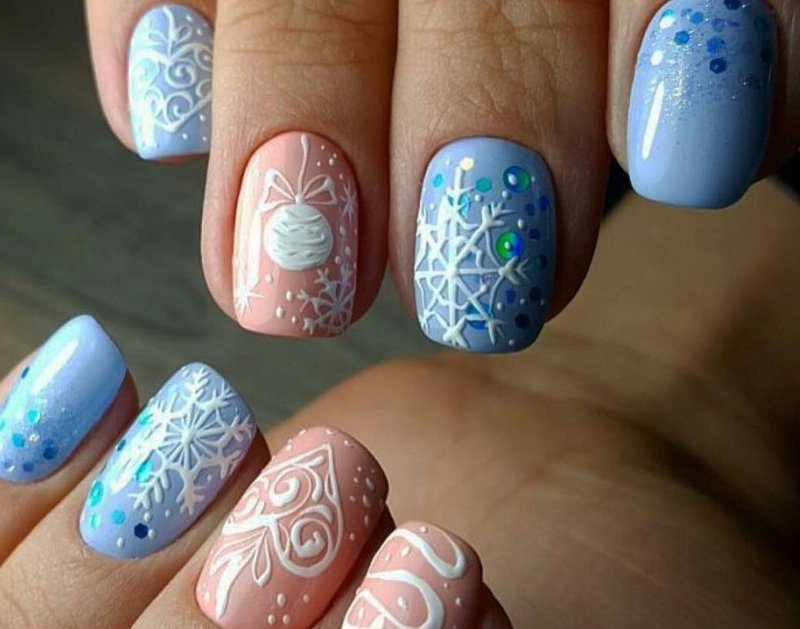 Snowflake Manicure Idea