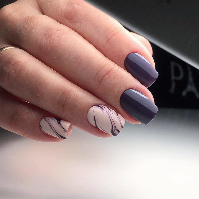 Marble Winter Manicure