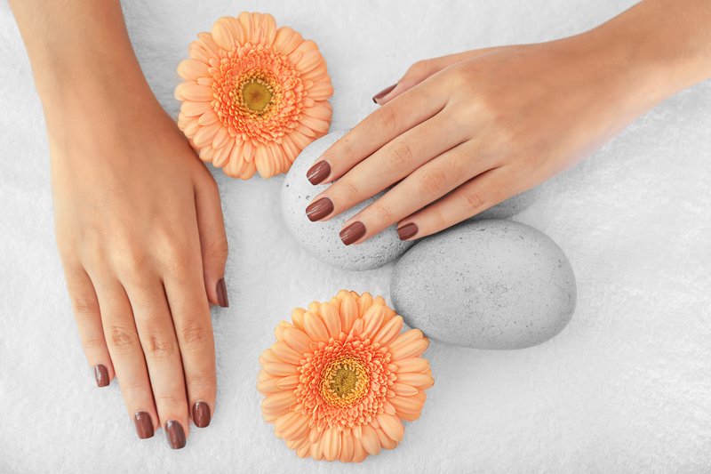 Gentle brown manicure