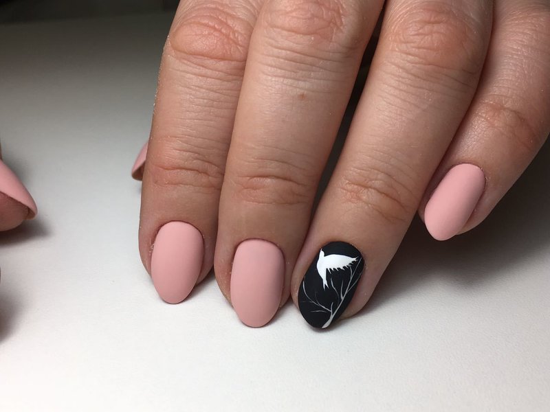 Matte design with animal pattern for short nails