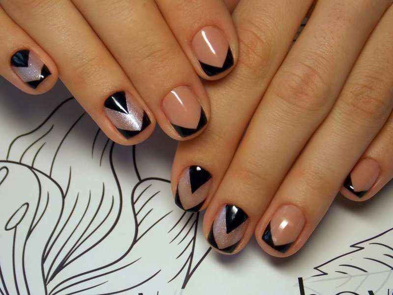 Dark french with geometric pattern