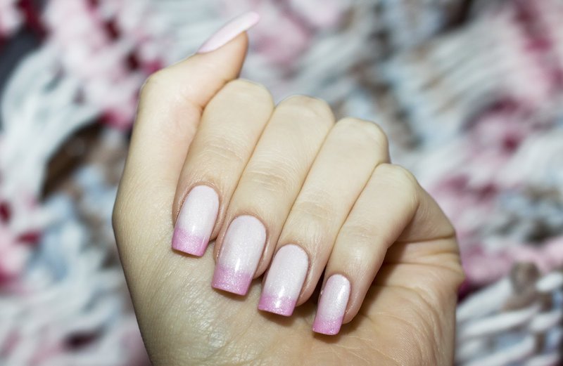 Pale pink nail polish