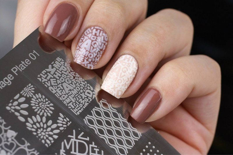 Stamps with inscriptions on the nails