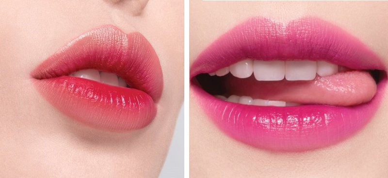 Horizontal gradient on the lips