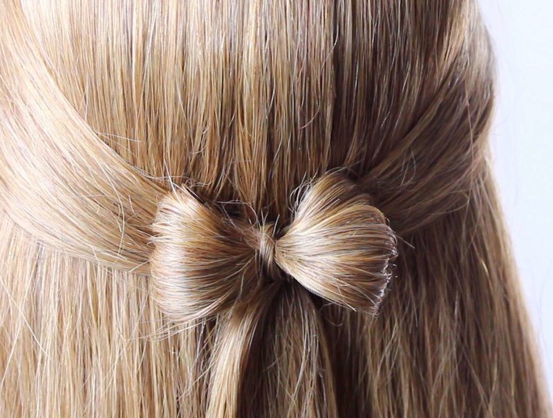 Neat hair bow for New Year's party