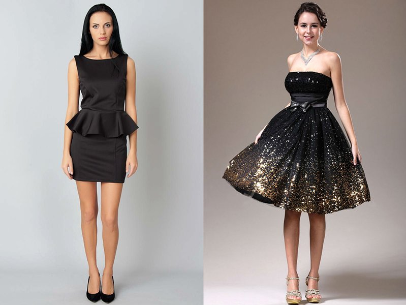 Girls in beautiful black dresses