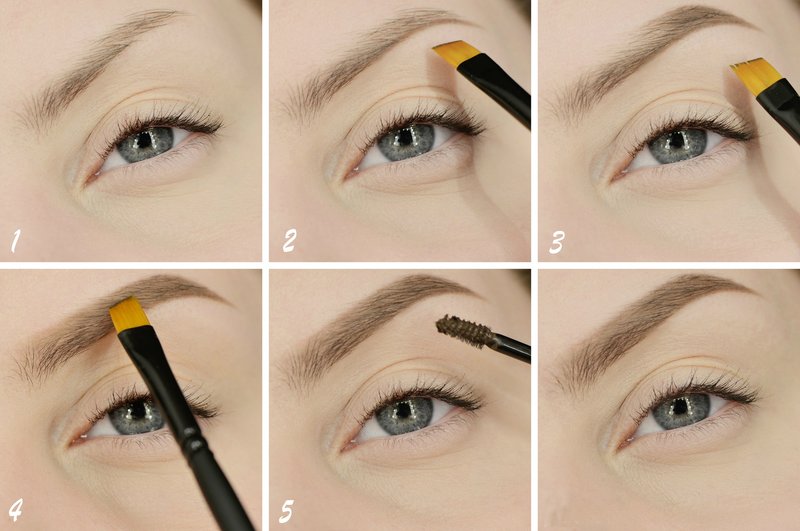 Eyebrow makeup with natural makeup