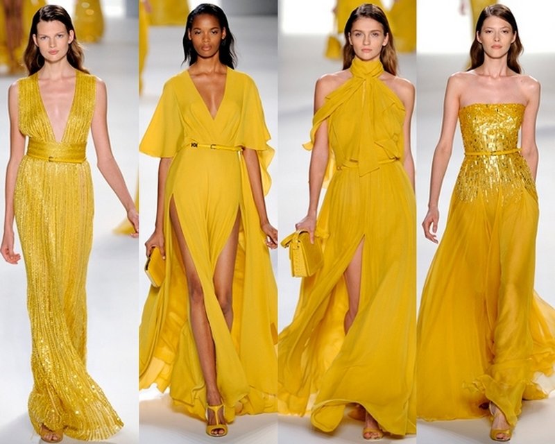 A selection of dresses in yellow colors