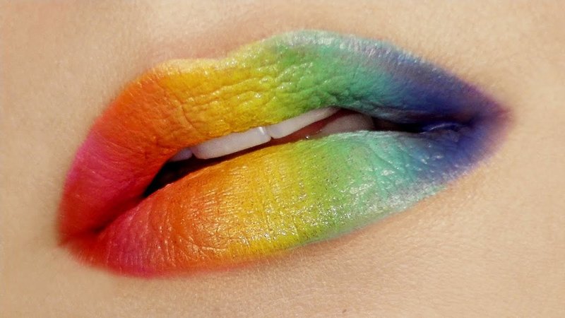 Rainbow colored lips