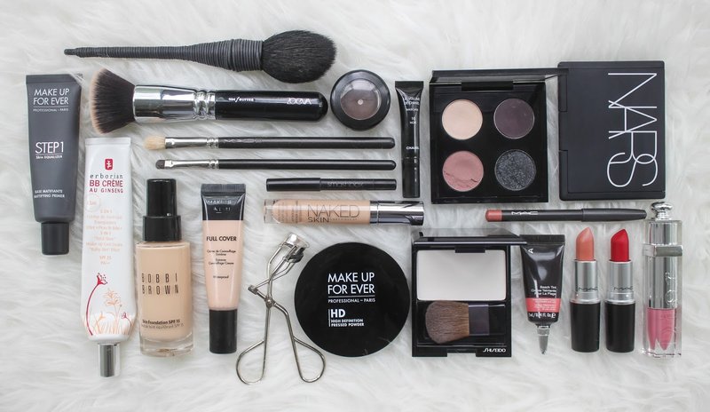 Essential cosmetics for professional makeup