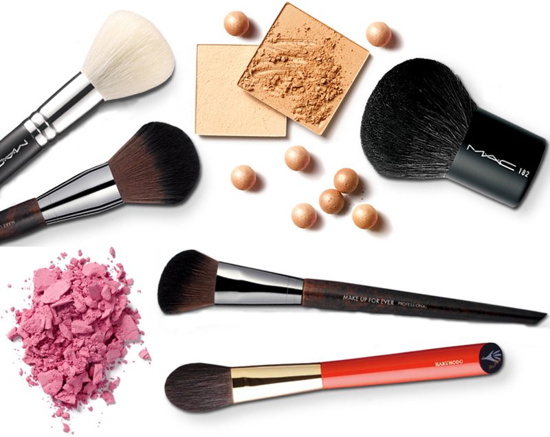 Powder and blush brushes