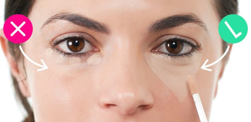 Correct and incorrect application of concealer