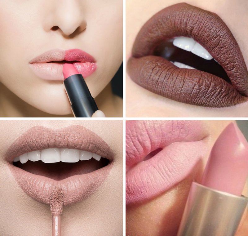 Variations of shades of matte lipstick