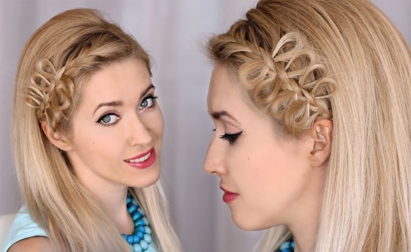 Unusual hairstyle with a hair ornament