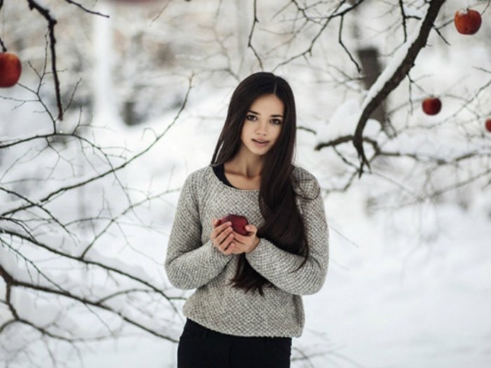 Makeup for the winter photo shoot