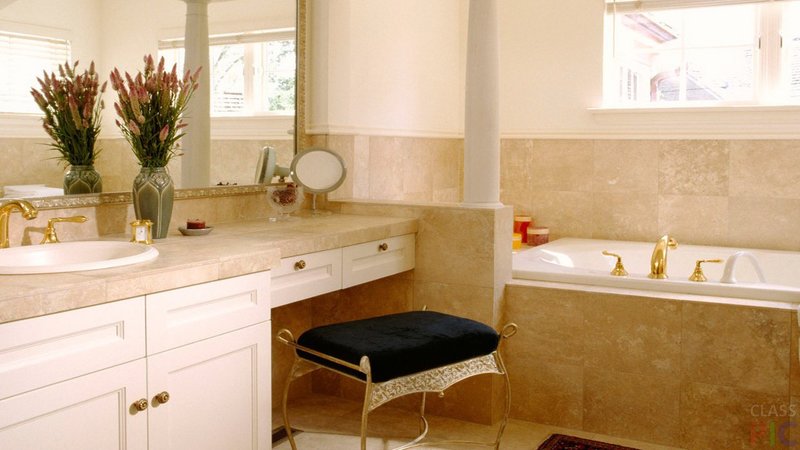 Dressing table in the bathroom