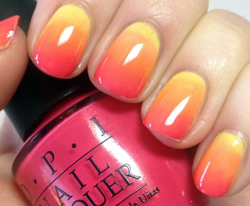 Bright ombre gel polish