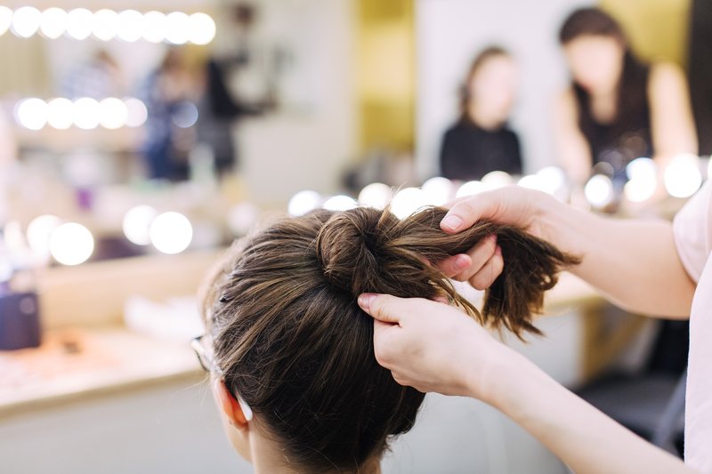 Light hairstyle bun