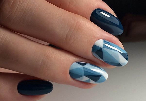 Geometric gradient in blue tones