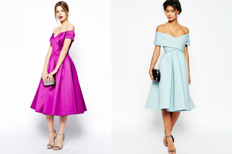 Off Shoulder Midi Dresses