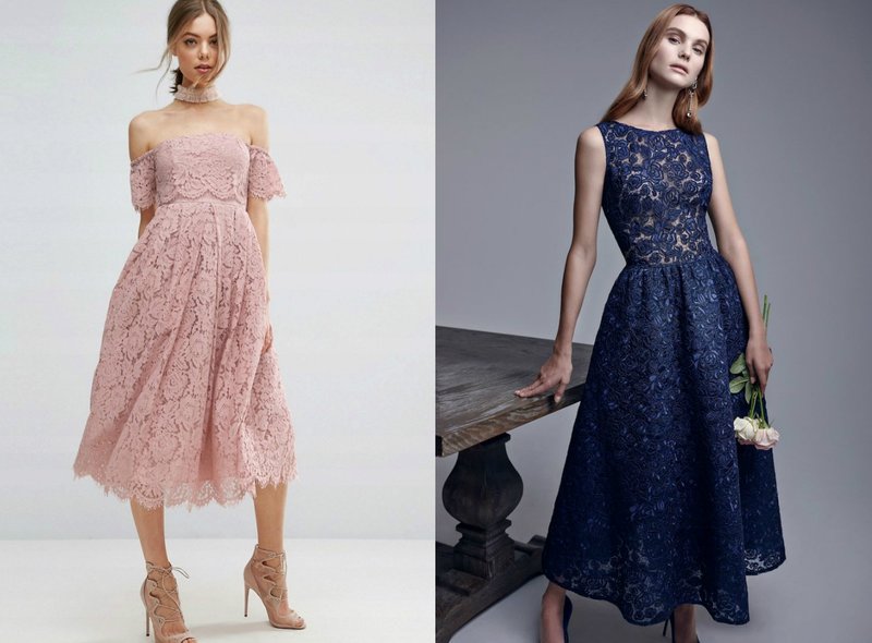 Feminine dresses from lace