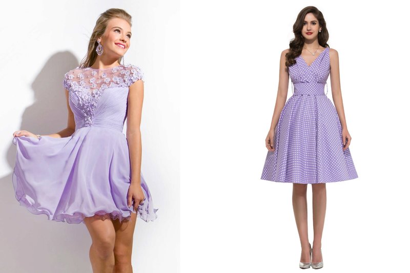 Short prom dresses in purple