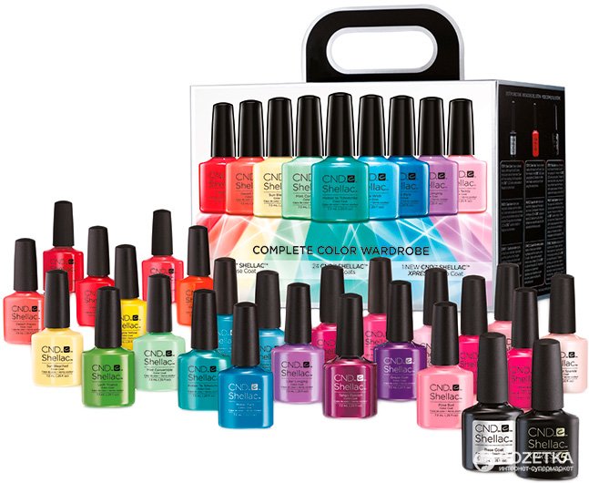 Set of colored gel polishes