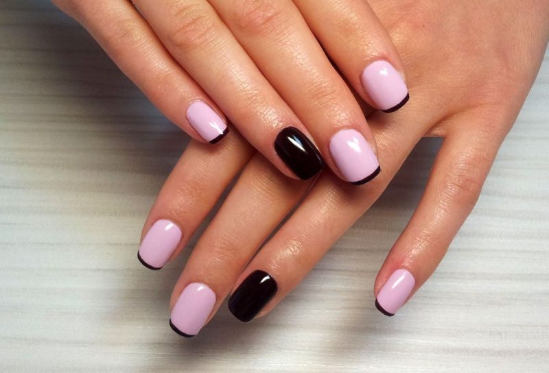 Black French Manicure