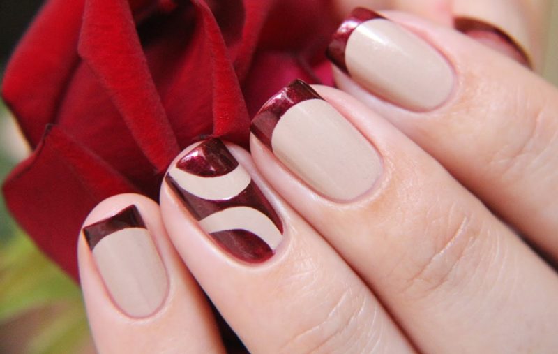 Red French Manicure