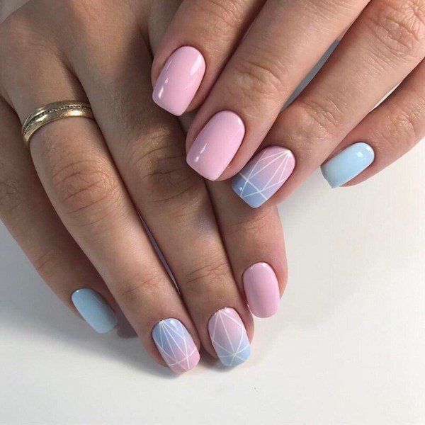 Ombre on short nails