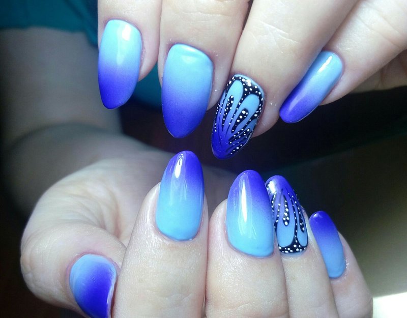 Blue ombre with a pattern