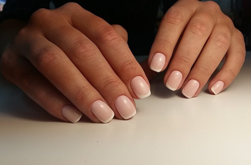 Nude French for short nails