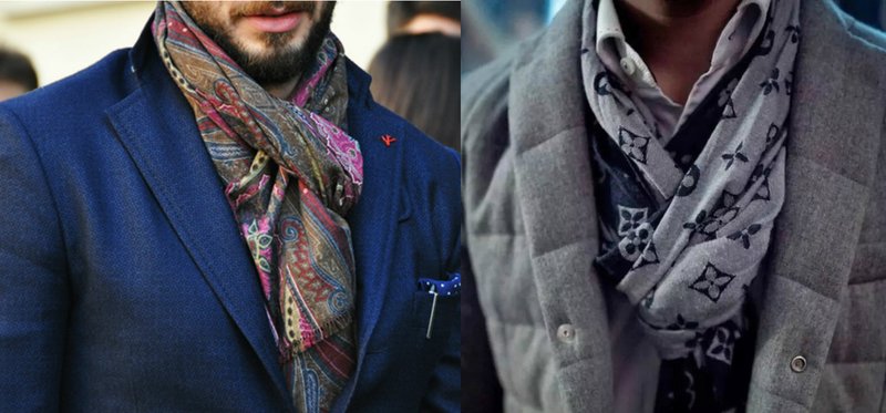 Men's scarves made of loose material