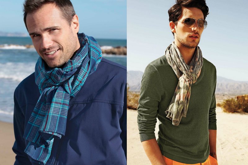 Men's scarf stole in a romantic style