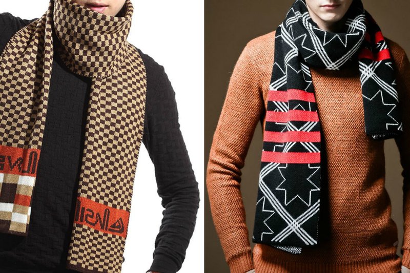 Fashion scarves for men: geometric patterns