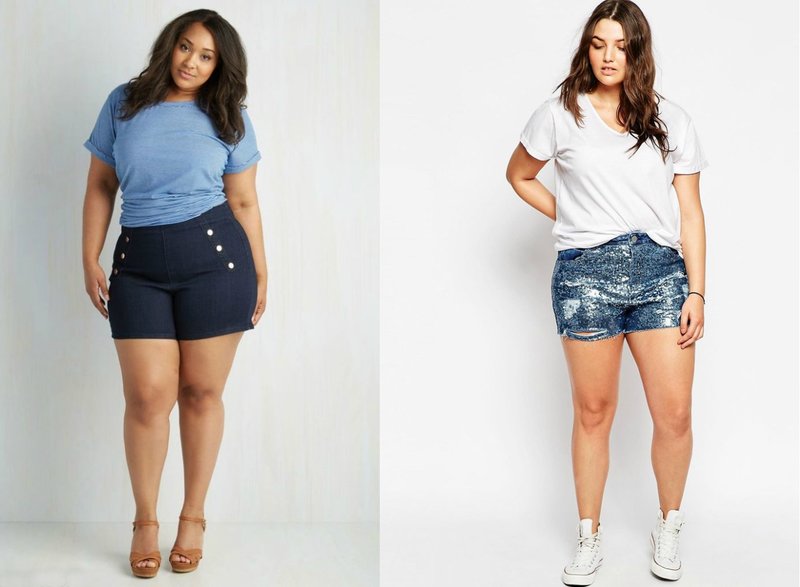 Models of shorts for obese girls