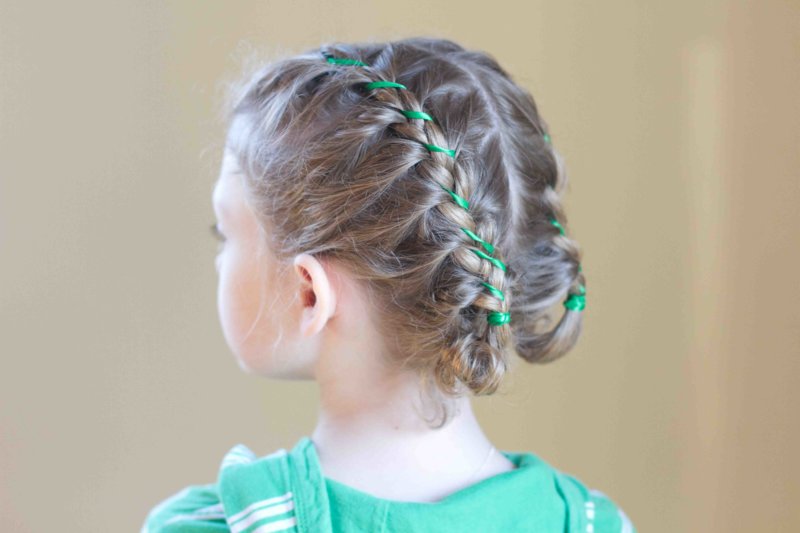 Girl with Spikelet Hairstyle