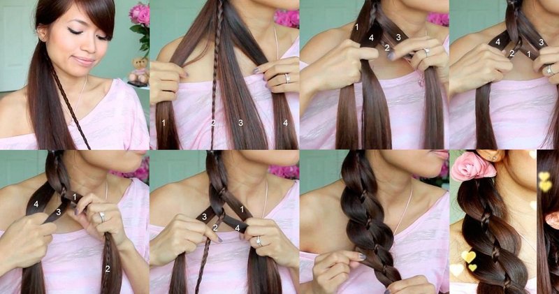 Pigtail in a braid: in stages