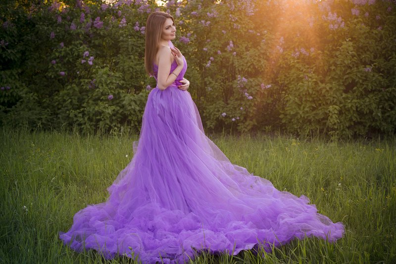 Lavender wedding dress