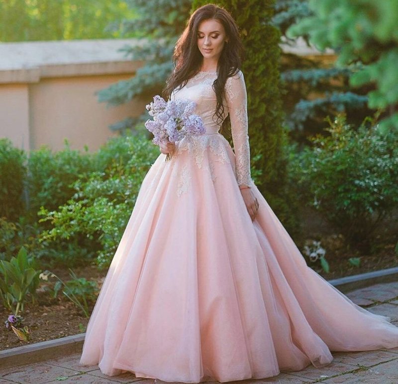 Pink wedding dress